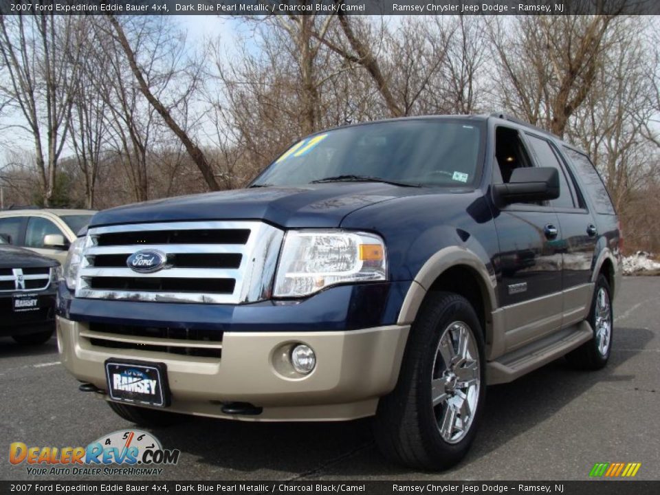 2007 Ford Expedition Eddie Bauer 4x4 Dark Blue Pearl Metallic / Charcoal Black/Camel Photo #1
