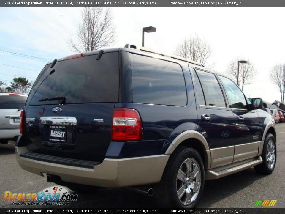 2007 Ford Expedition Eddie Bauer 4x4 Dark Blue Pearl Metallic / Charcoal Black/Camel Photo #4