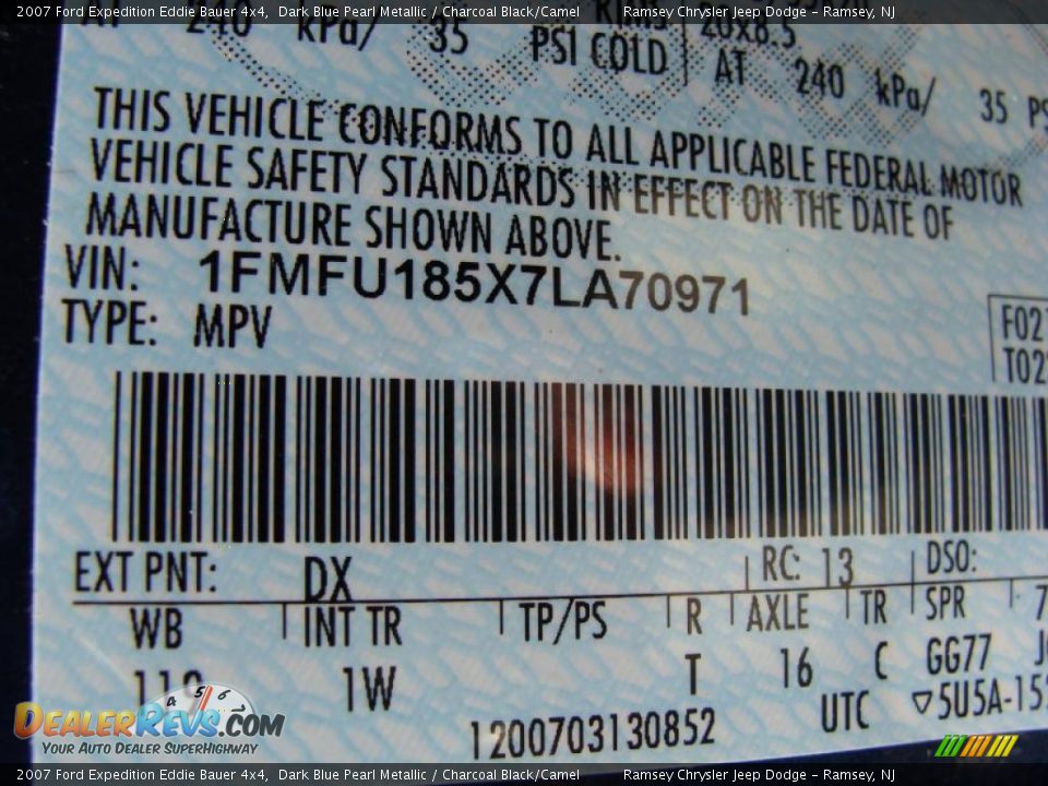 2007 Ford Expedition Eddie Bauer 4x4 Dark Blue Pearl Metallic / Charcoal Black/Camel Photo #18