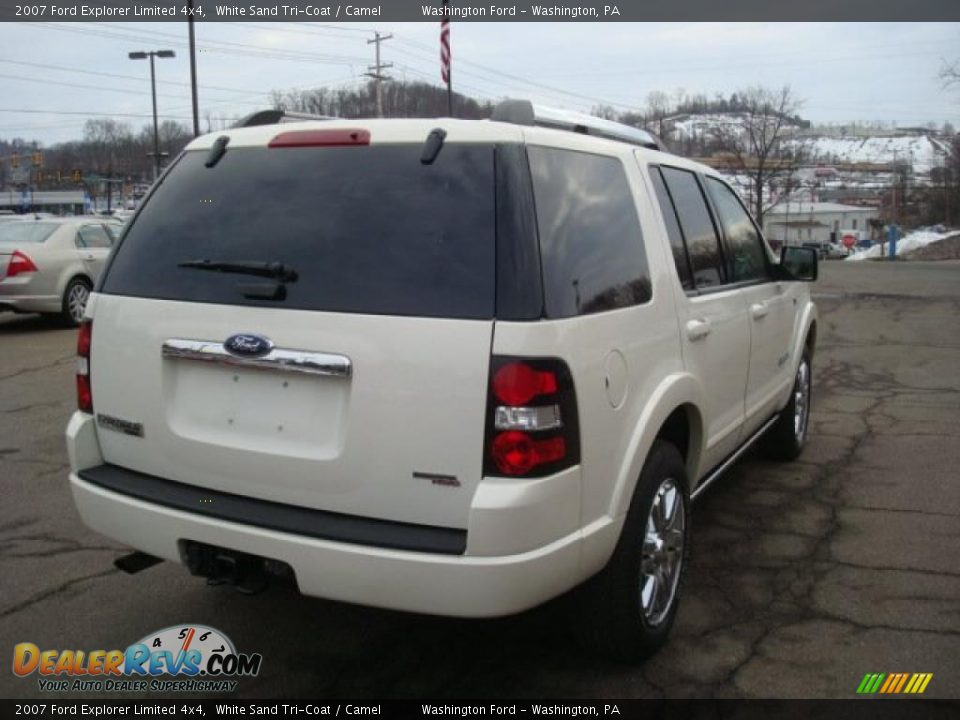 2007 Ford Explorer Limited 4x4 White Sand Tri-Coat / Camel Photo #4