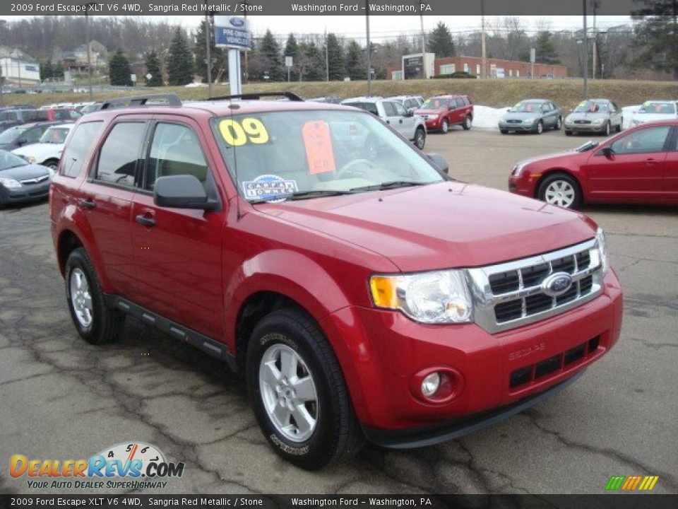 2009 Ford Escape XLT V6 4WD Sangria Red Metallic / Stone Photo #6