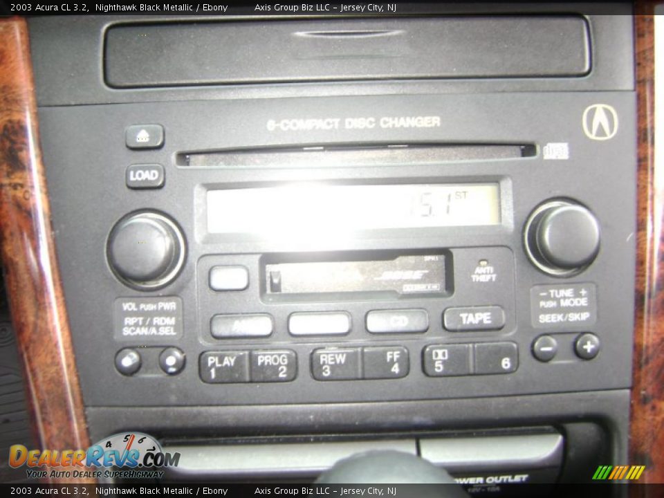 2003 Acura CL 3.2 Nighthawk Black Metallic / Ebony Photo #16