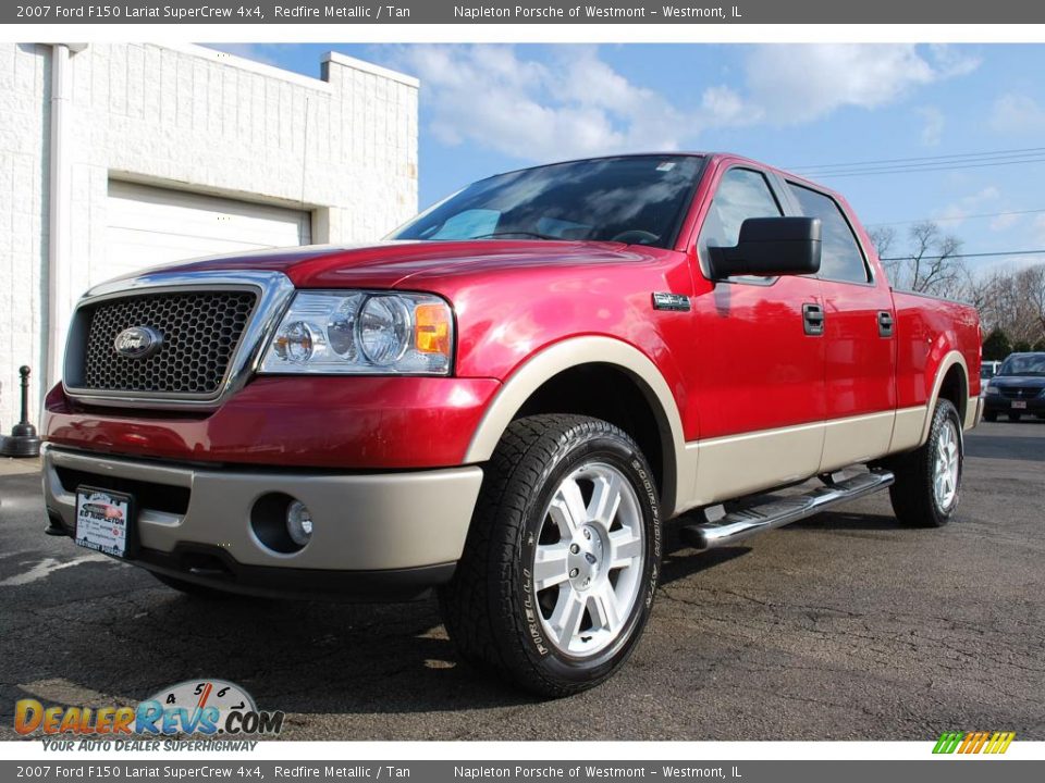2007 Ford F150 Lariat SuperCrew 4x4 Redfire Metallic / Tan Photo #1