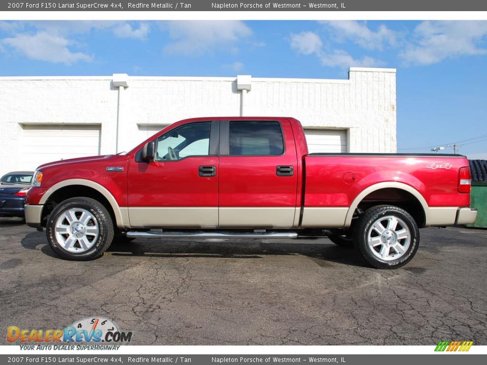 2007 Ford F150 Lariat SuperCrew 4x4 Redfire Metallic / Tan Photo #2