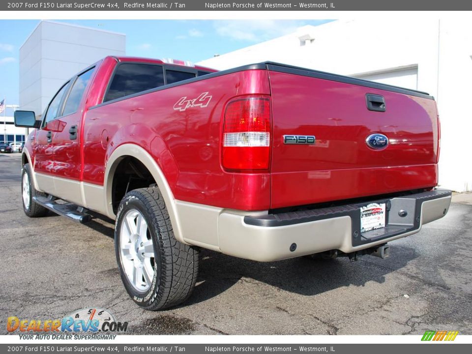 2007 Ford F150 Lariat SuperCrew 4x4 Redfire Metallic / Tan Photo #3