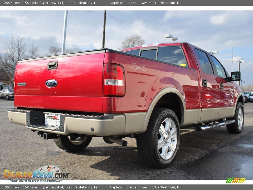 2007 Ford F150 Lariat SuperCrew 4x4 Redfire Metallic / Tan Photo #5