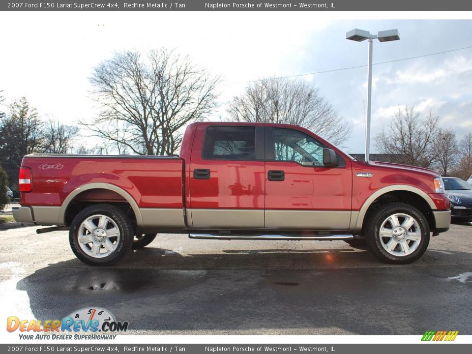 2007 Ford F150 Lariat SuperCrew 4x4 Redfire Metallic / Tan Photo #6