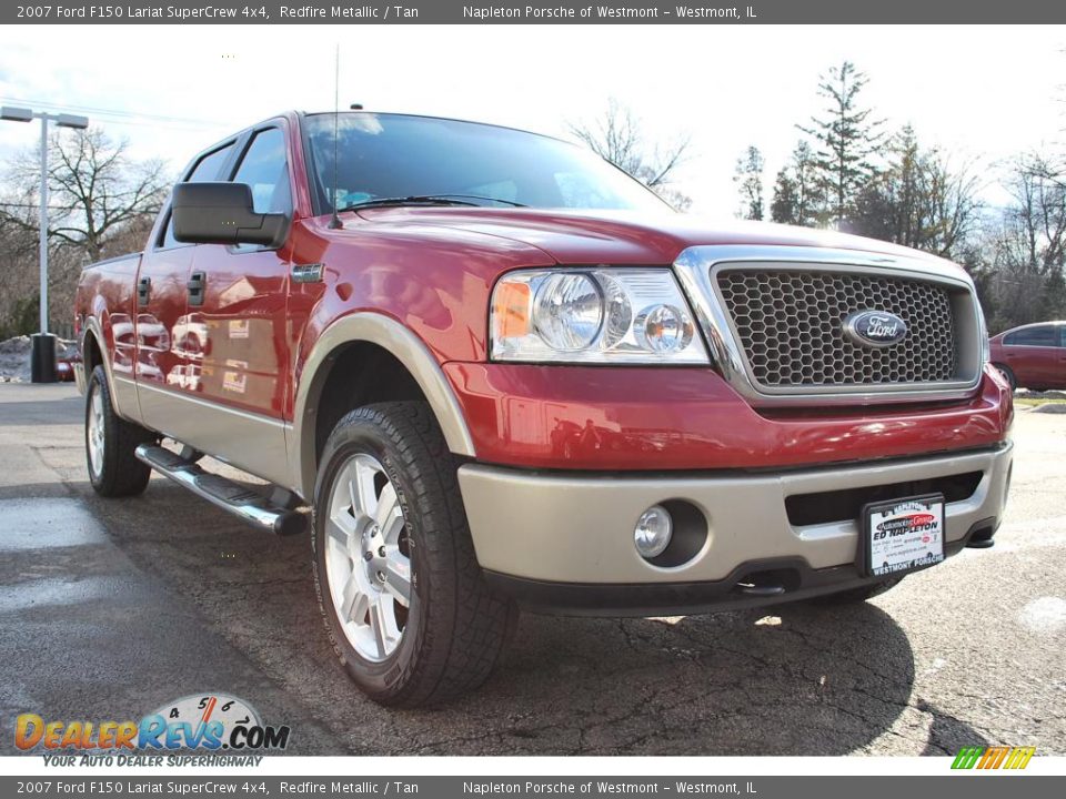 2007 Ford F150 Lariat SuperCrew 4x4 Redfire Metallic / Tan Photo #7