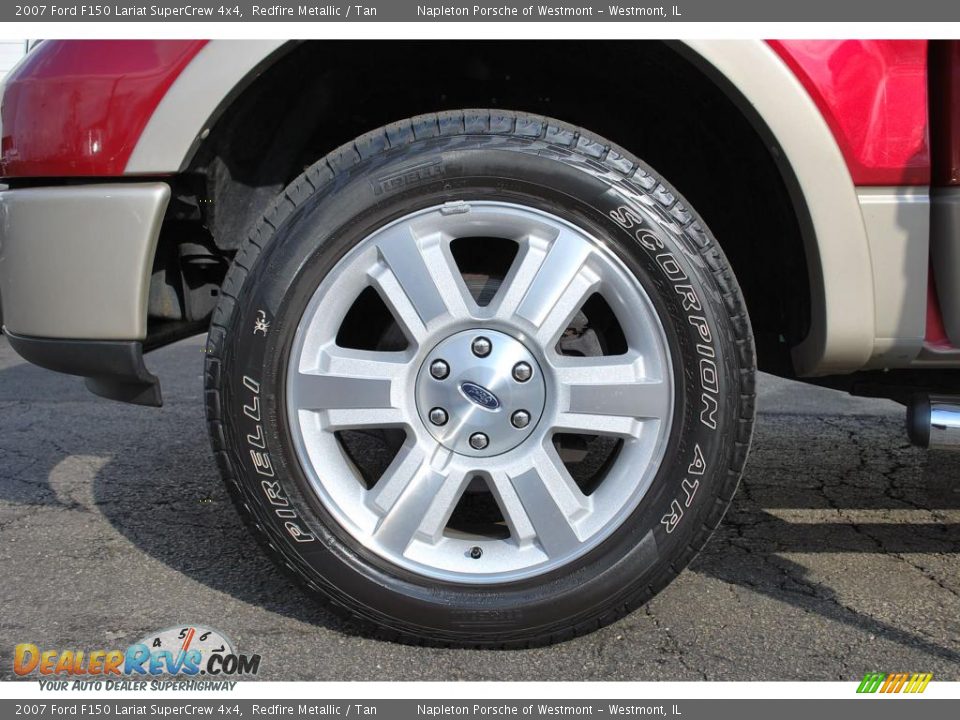 2007 Ford F150 Lariat SuperCrew 4x4 Redfire Metallic / Tan Photo #9