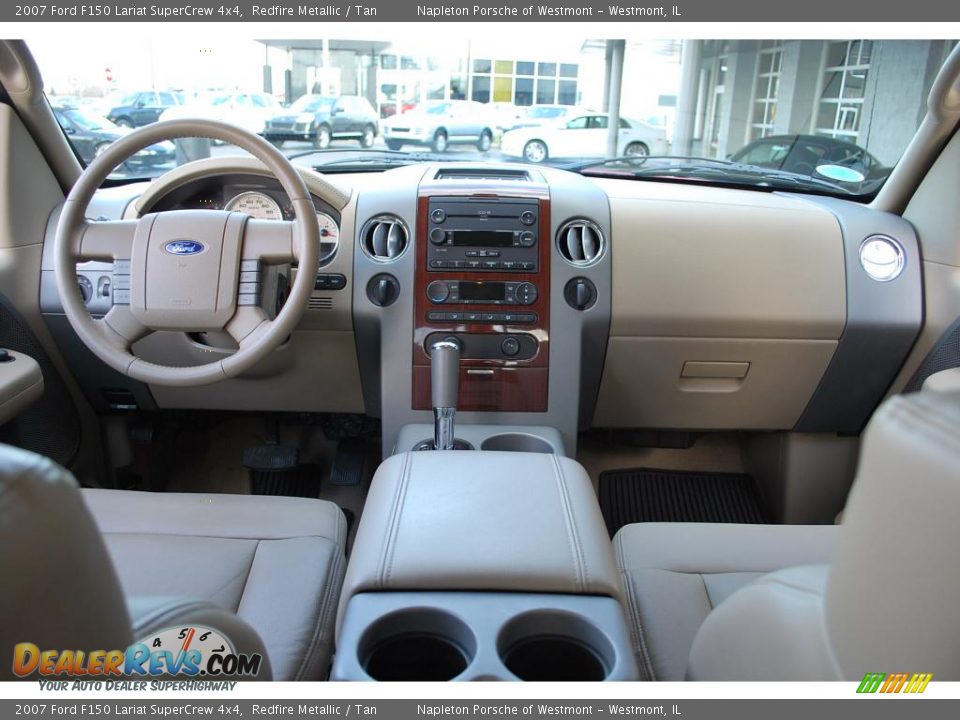 2007 Ford F150 Lariat SuperCrew 4x4 Redfire Metallic / Tan Photo #13