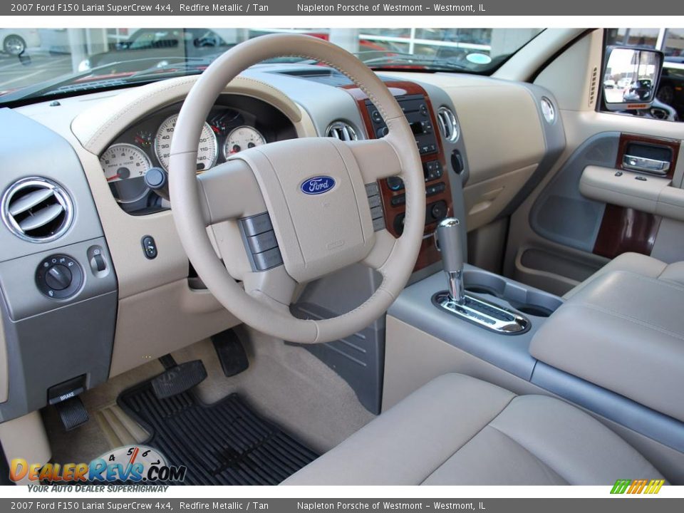 2007 Ford F150 Lariat SuperCrew 4x4 Redfire Metallic / Tan Photo #14
