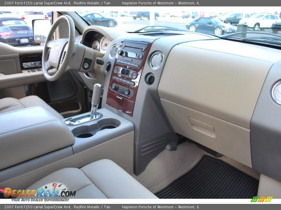 2007 Ford F150 Lariat SuperCrew 4x4 Redfire Metallic / Tan Photo #15