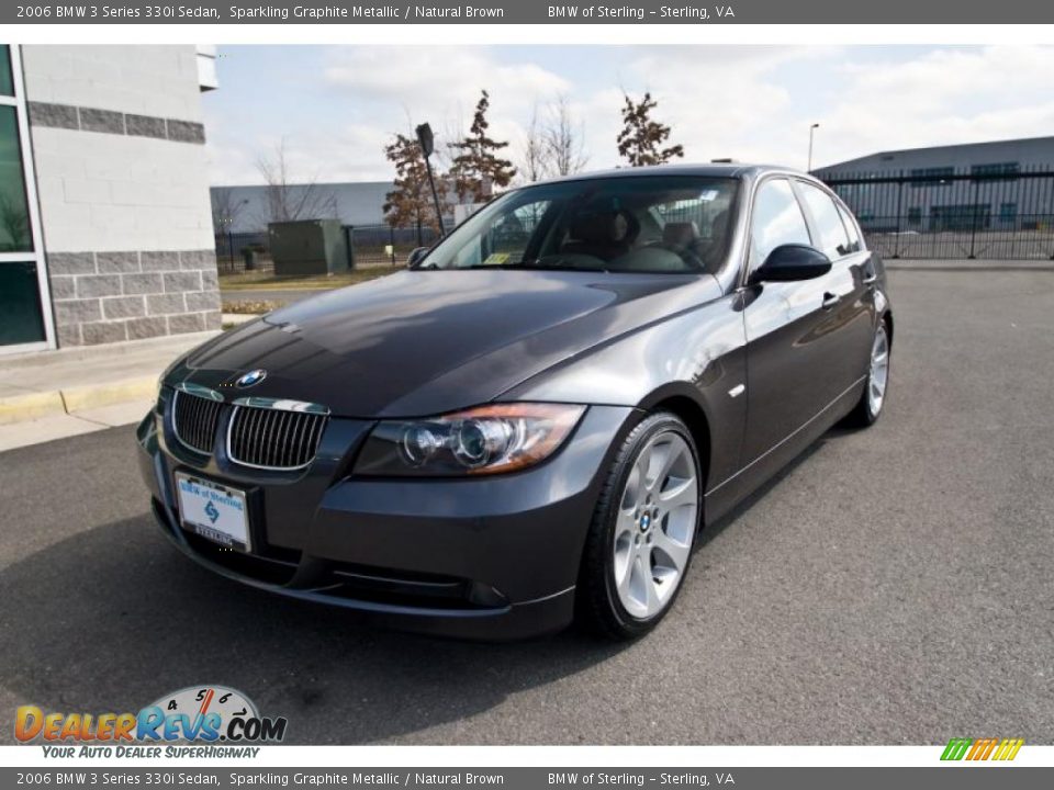 2006 BMW 3 Series 330i Sedan Sparkling Graphite Metallic / Natural Brown Photo #2