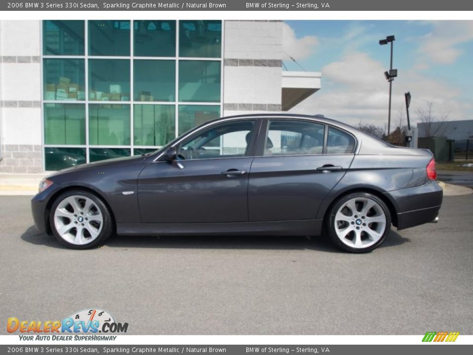 2006 BMW 3 Series 330i Sedan Sparkling Graphite Metallic / Natural Brown Photo #3