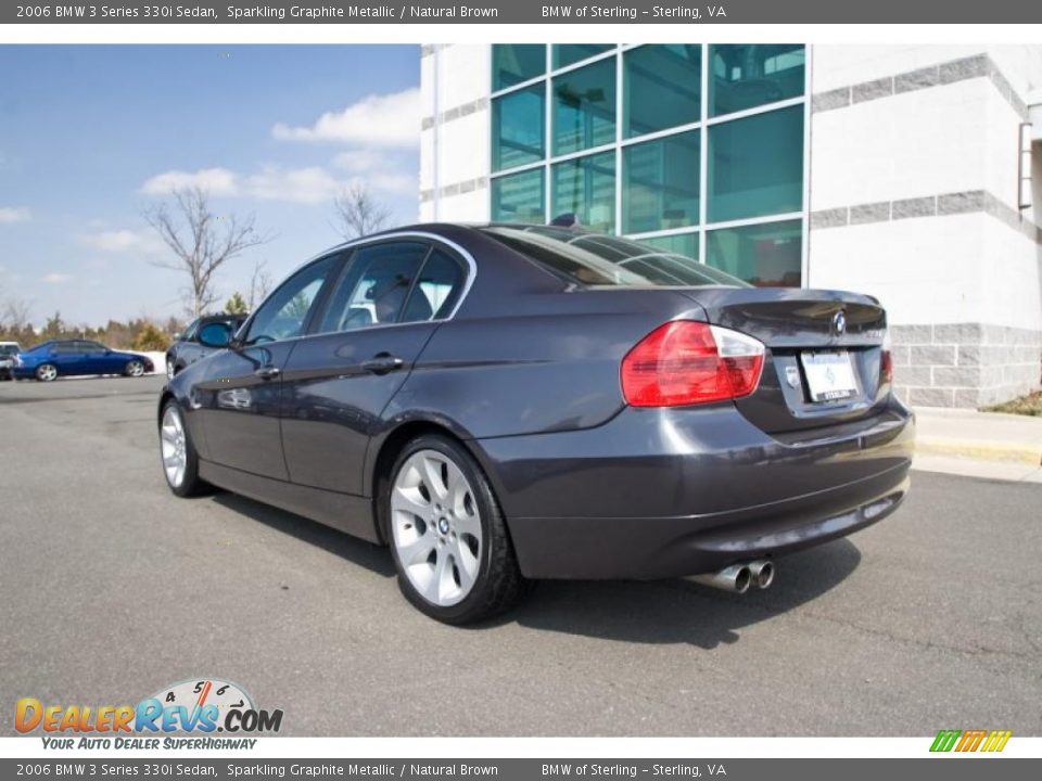 2006 BMW 3 Series 330i Sedan Sparkling Graphite Metallic / Natural Brown Photo #4