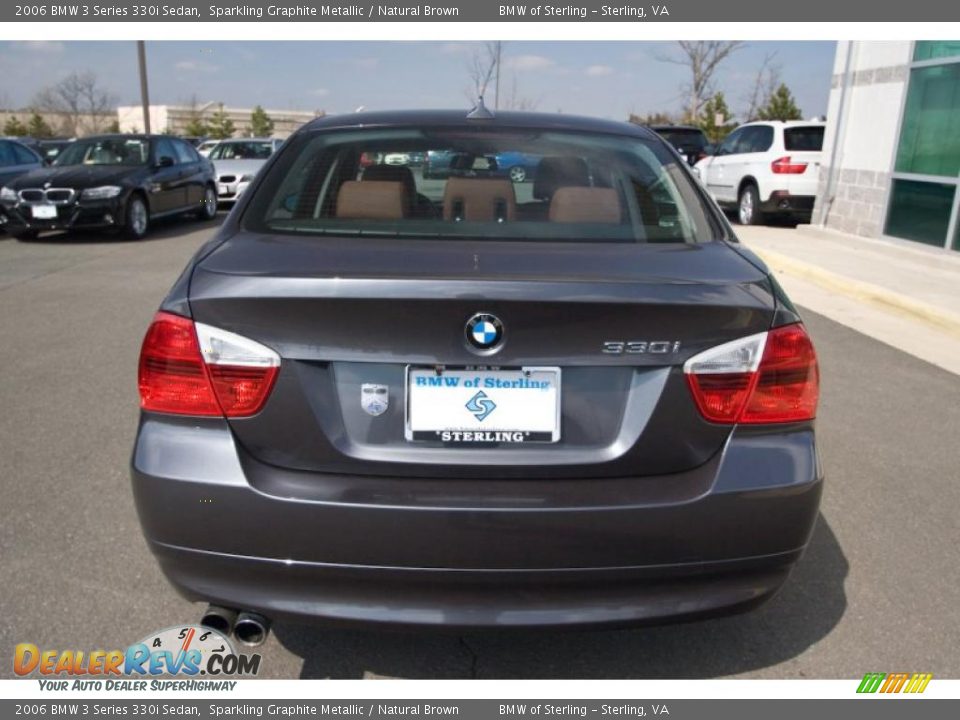 2006 BMW 3 Series 330i Sedan Sparkling Graphite Metallic / Natural Brown Photo #5