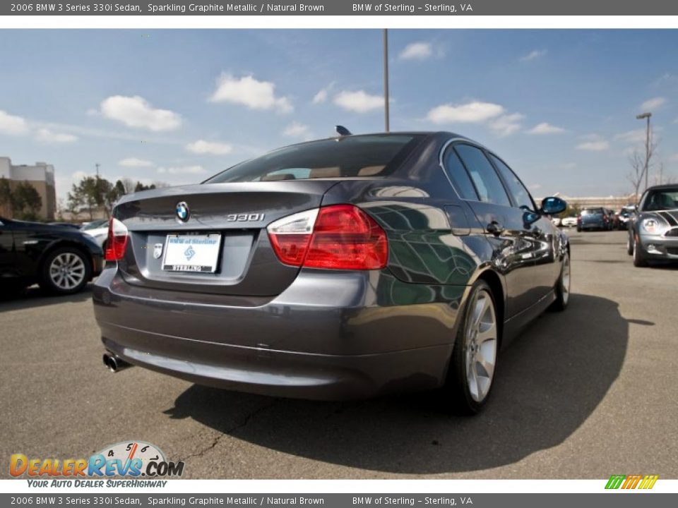 2006 BMW 3 Series 330i Sedan Sparkling Graphite Metallic / Natural Brown Photo #6