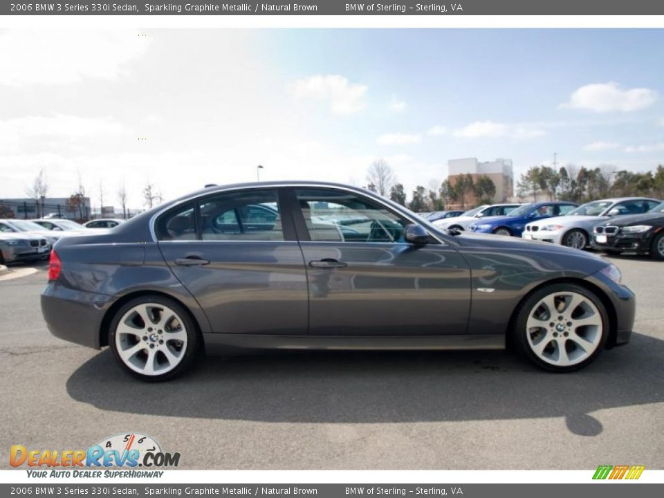 2006 BMW 3 Series 330i Sedan Sparkling Graphite Metallic / Natural Brown Photo #7