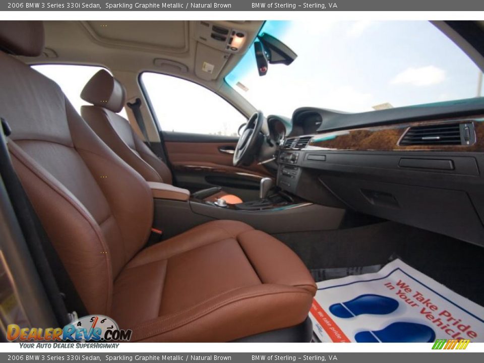 2006 BMW 3 Series 330i Sedan Sparkling Graphite Metallic / Natural Brown Photo #9