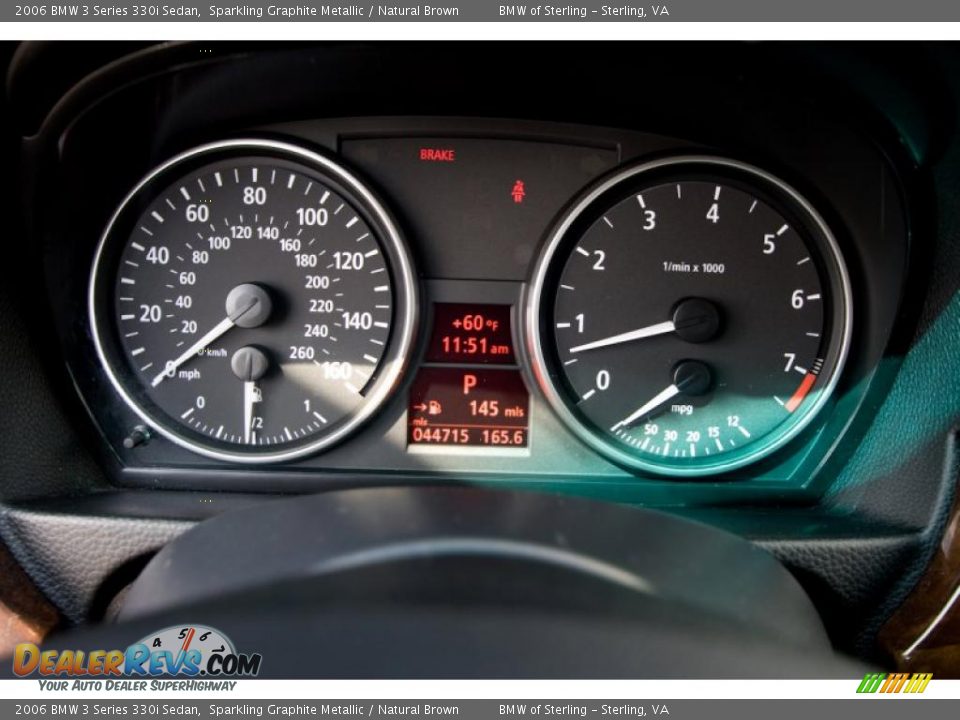 2006 BMW 3 Series 330i Sedan Sparkling Graphite Metallic / Natural Brown Photo #14