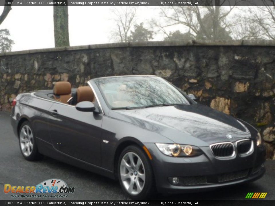 2007 BMW 3 Series 335i Convertible Sparkling Graphite Metallic / Saddle Brown/Black Photo #1