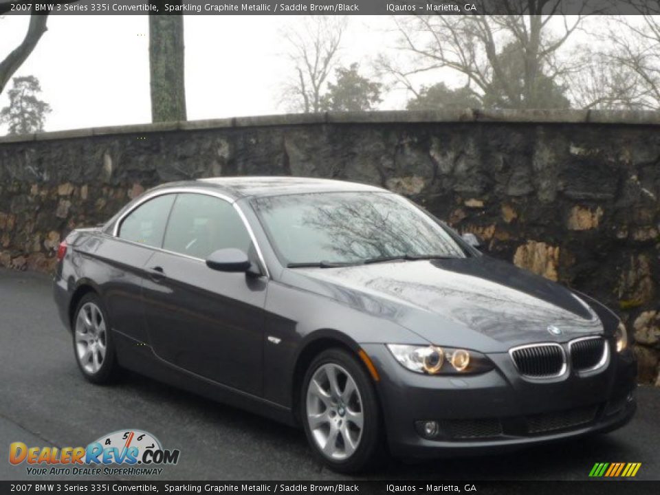 2007 BMW 3 Series 335i Convertible Sparkling Graphite Metallic / Saddle Brown/Black Photo #2