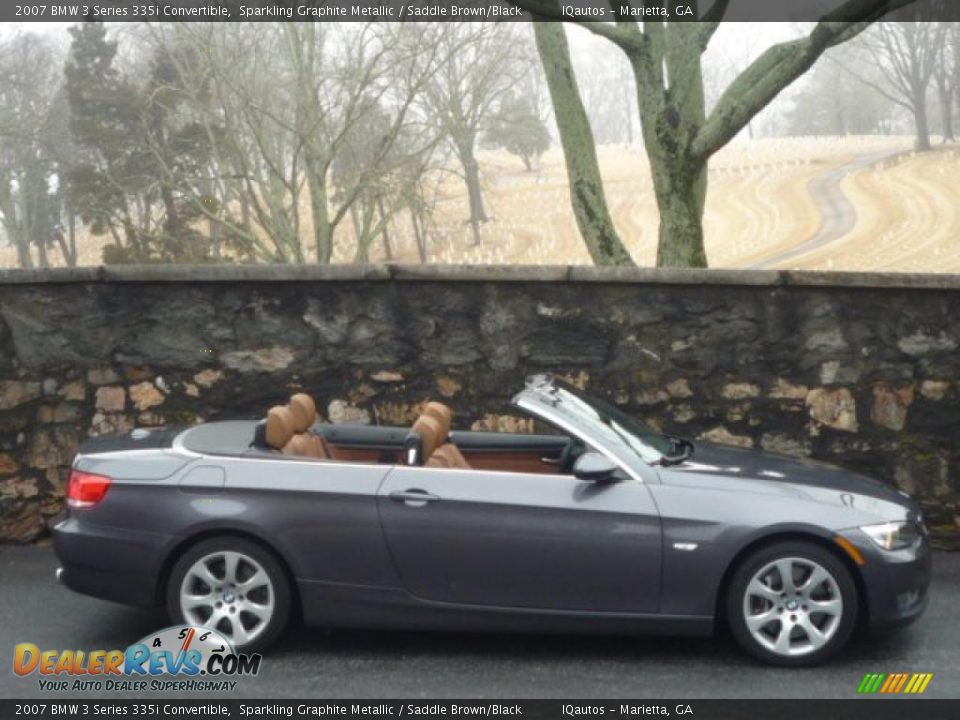 2007 BMW 3 Series 335i Convertible Sparkling Graphite Metallic / Saddle Brown/Black Photo #3