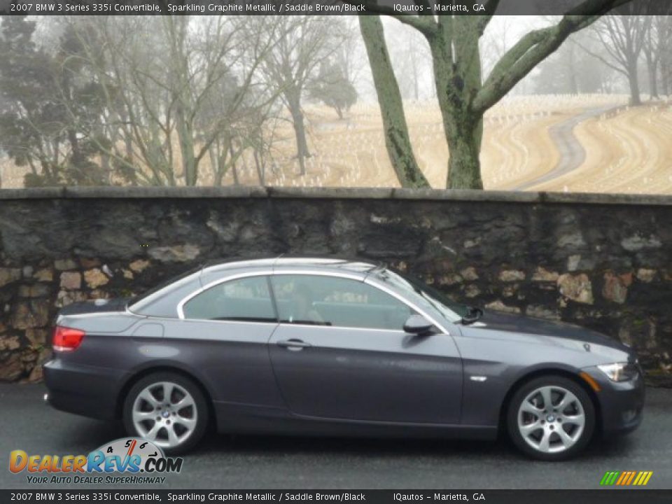 2007 BMW 3 Series 335i Convertible Sparkling Graphite Metallic / Saddle Brown/Black Photo #4