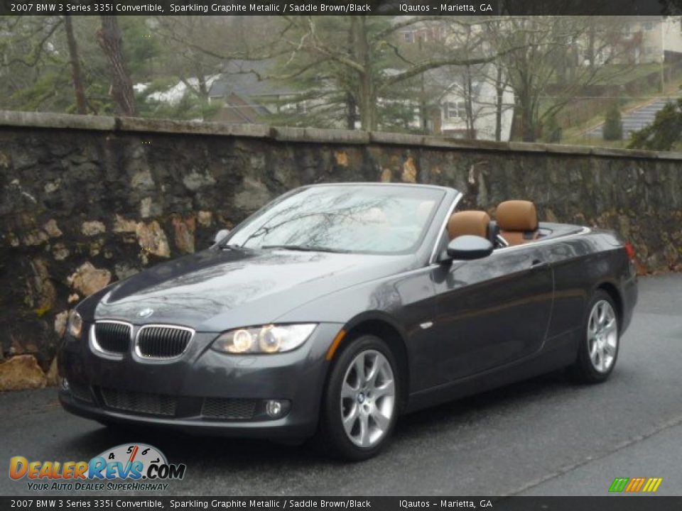 2007 BMW 3 Series 335i Convertible Sparkling Graphite Metallic / Saddle Brown/Black Photo #6