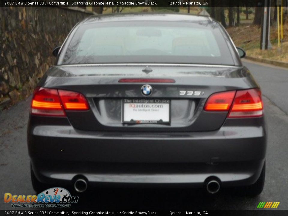 2007 BMW 3 Series 335i Convertible Sparkling Graphite Metallic / Saddle Brown/Black Photo #9