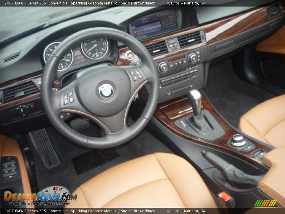 2007 BMW 3 Series 335i Convertible Sparkling Graphite Metallic / Saddle Brown/Black Photo #12