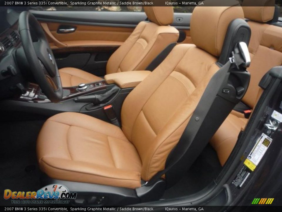 2007 BMW 3 Series 335i Convertible Sparkling Graphite Metallic / Saddle Brown/Black Photo #13