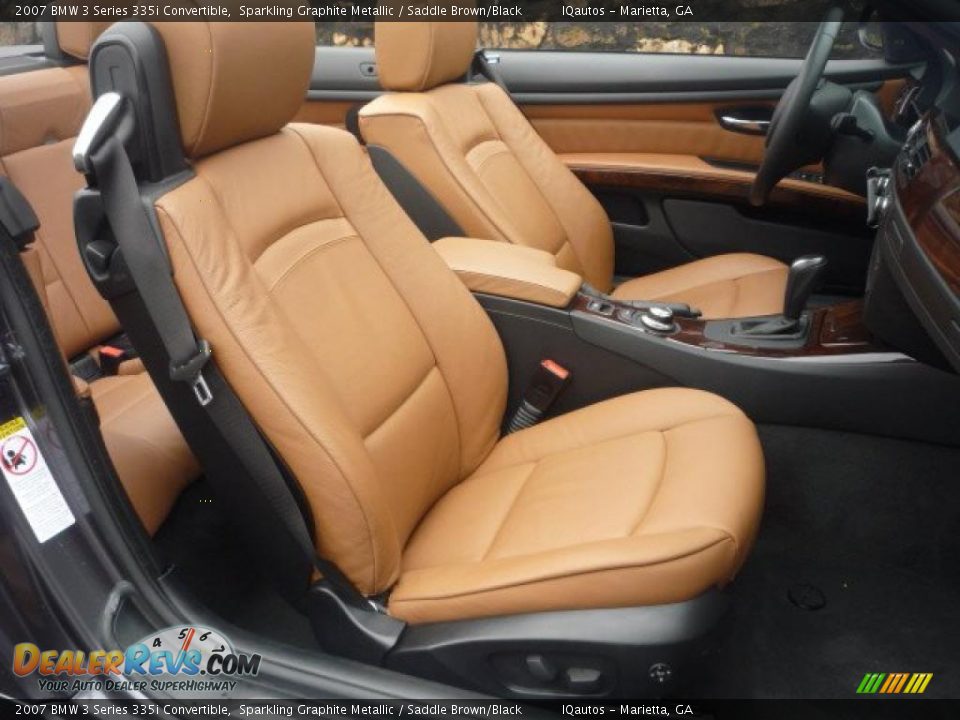 2007 BMW 3 Series 335i Convertible Sparkling Graphite Metallic / Saddle Brown/Black Photo #14