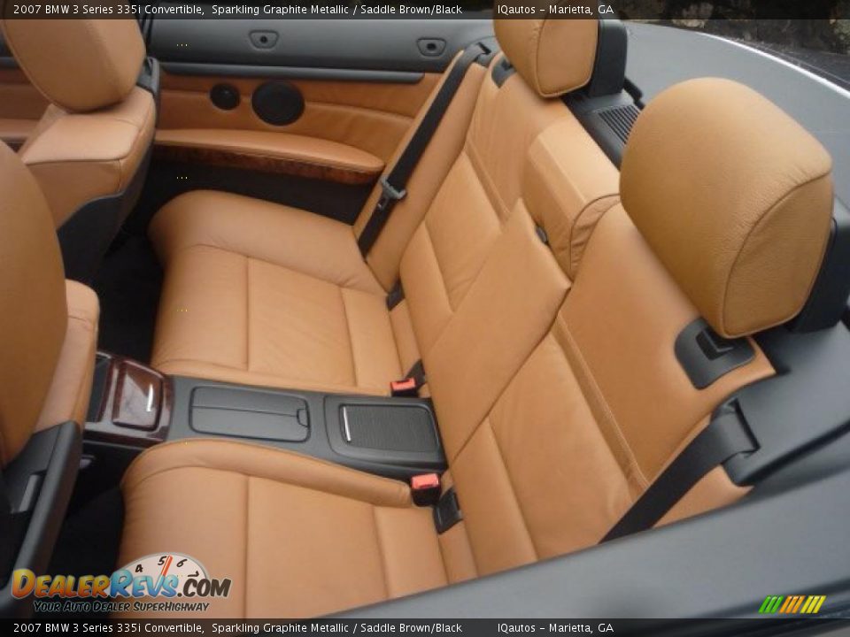 2007 BMW 3 Series 335i Convertible Sparkling Graphite Metallic / Saddle Brown/Black Photo #16