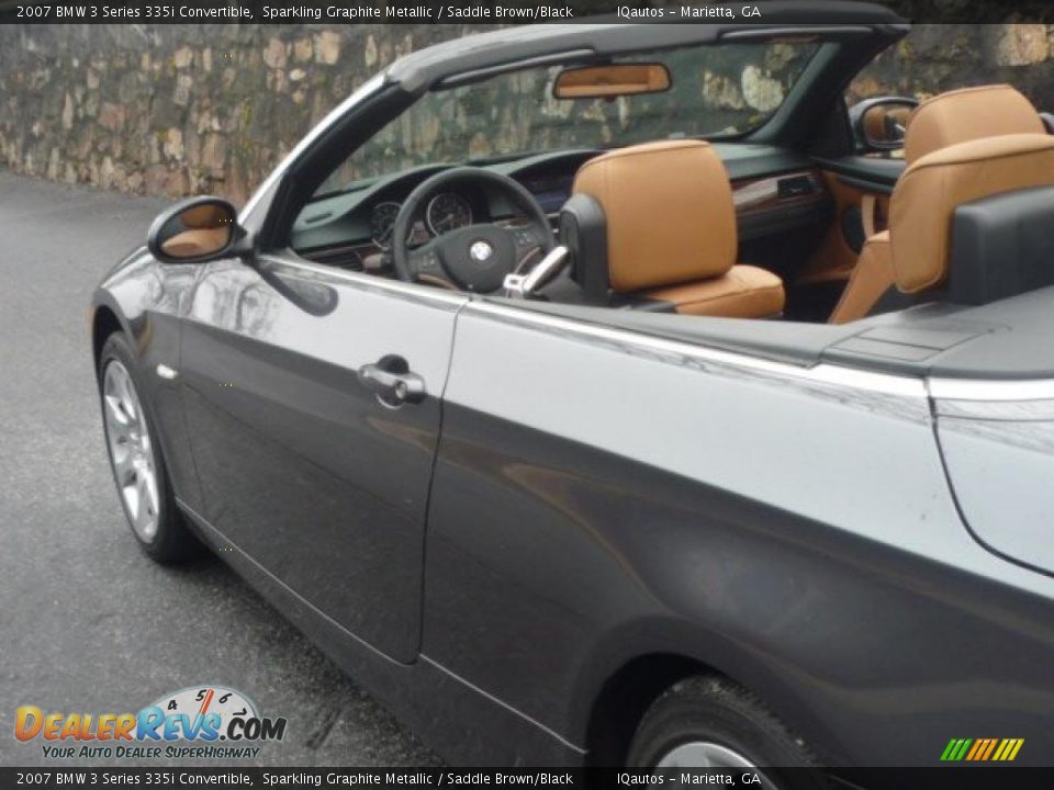 2007 BMW 3 Series 335i Convertible Sparkling Graphite Metallic / Saddle Brown/Black Photo #17