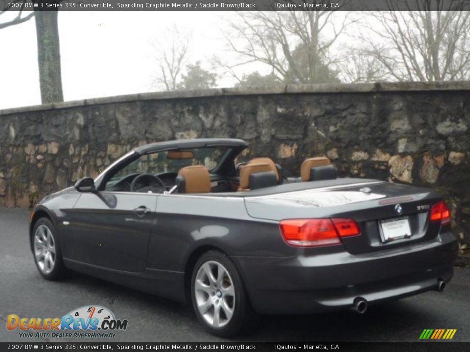 2007 BMW 3 Series 335i Convertible Sparkling Graphite Metallic / Saddle Brown/Black Photo #18
