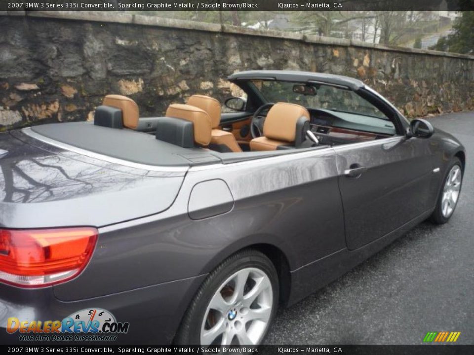 2007 BMW 3 Series 335i Convertible Sparkling Graphite Metallic / Saddle Brown/Black Photo #21