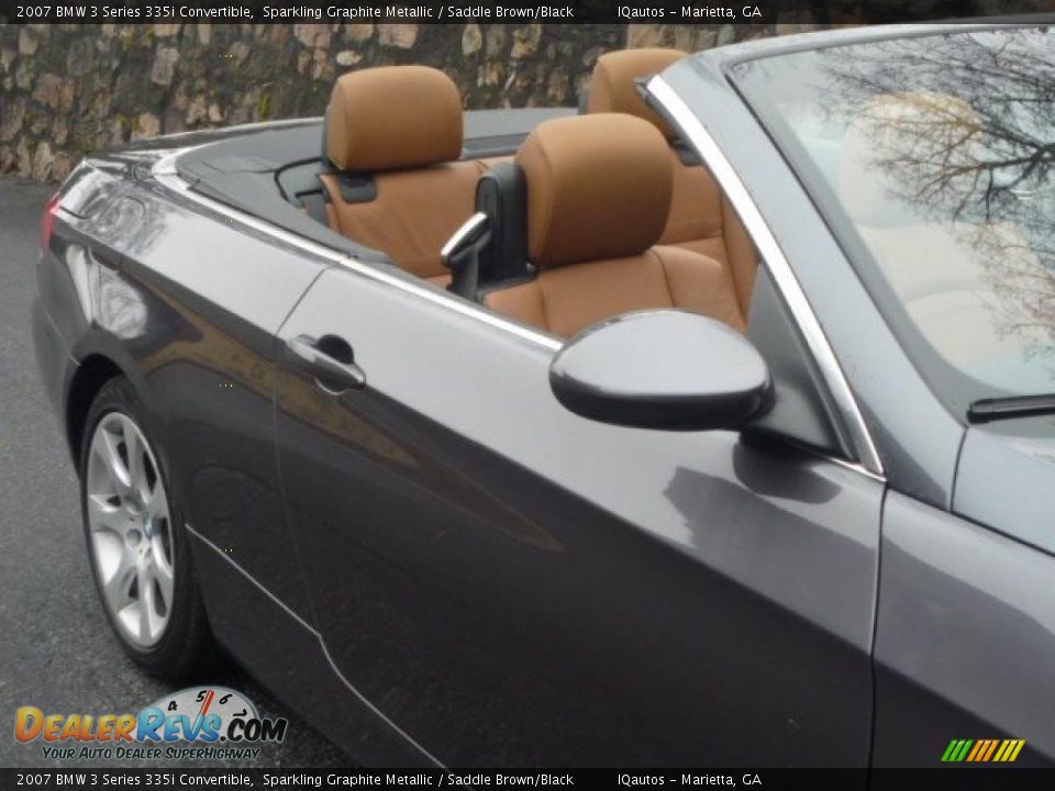 2007 BMW 3 Series 335i Convertible Sparkling Graphite Metallic / Saddle Brown/Black Photo #22
