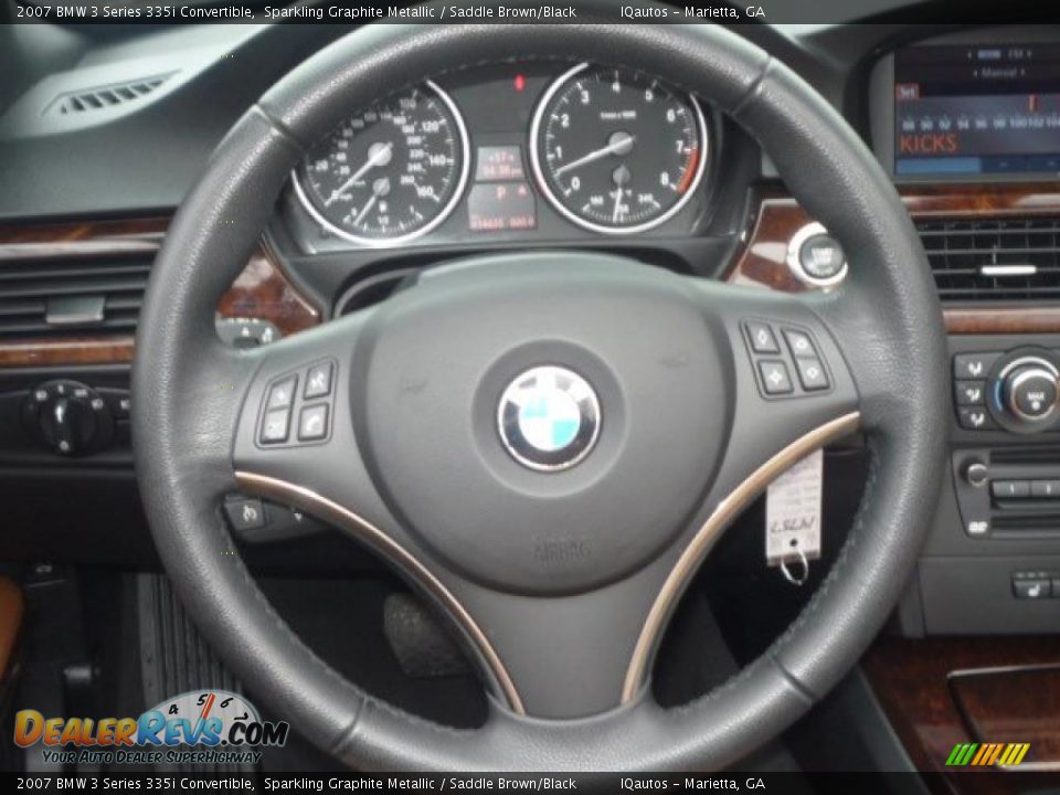 2007 BMW 3 Series 335i Convertible Sparkling Graphite Metallic / Saddle Brown/Black Photo #24