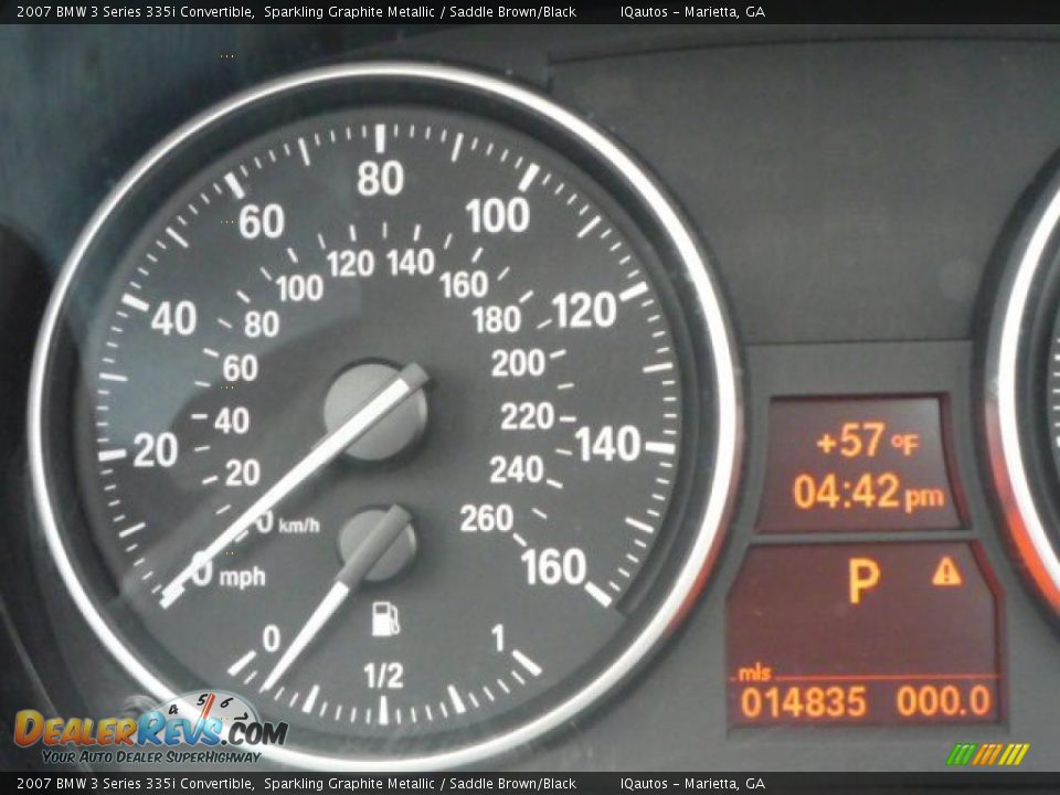 2007 BMW 3 Series 335i Convertible Sparkling Graphite Metallic / Saddle Brown/Black Photo #25