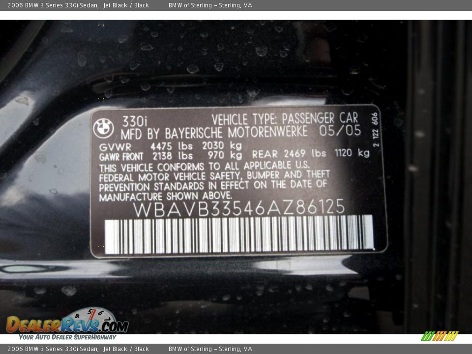 2006 BMW 3 Series 330i Sedan Jet Black / Black Photo #15