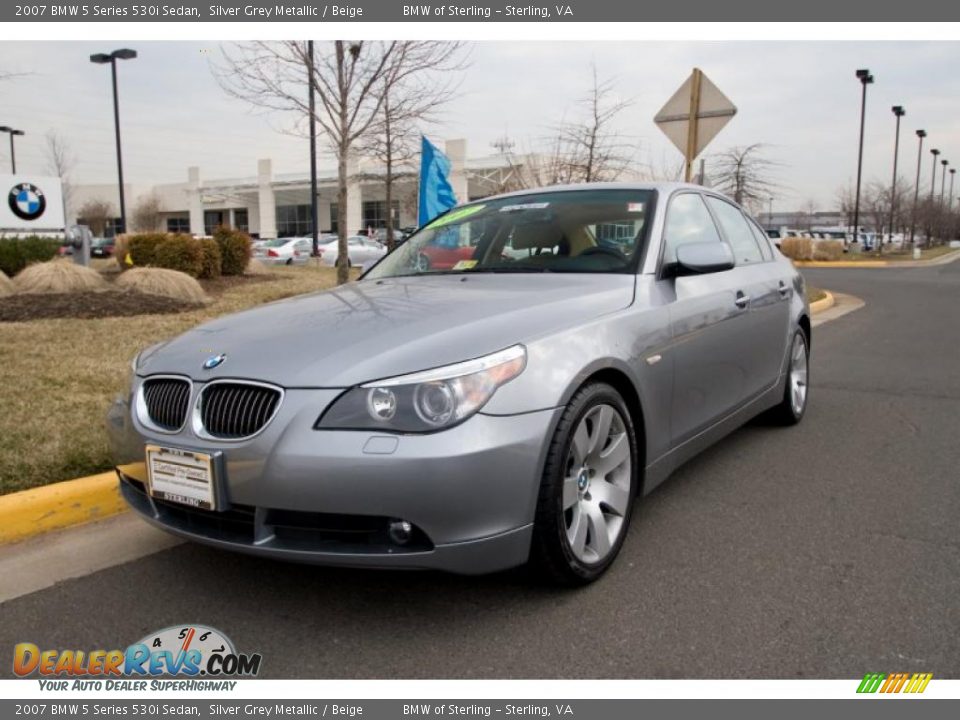 2007 BMW 5 Series 530i Sedan Silver Grey Metallic / Beige Photo #2