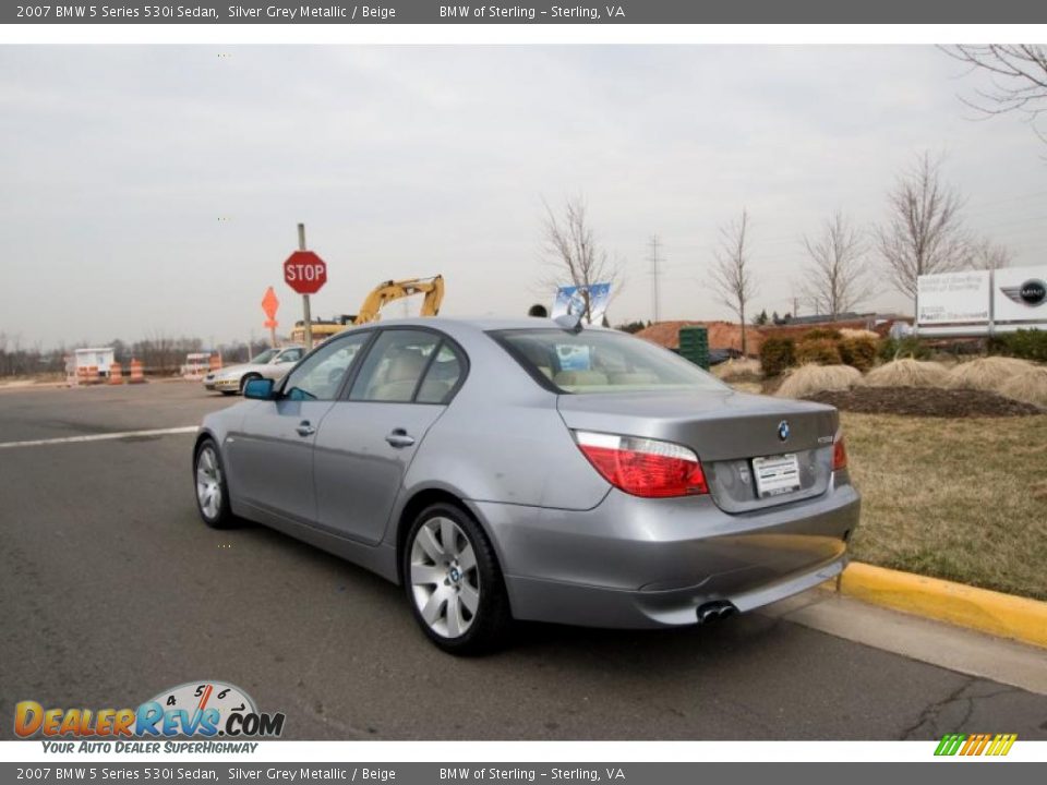 2007 BMW 5 Series 530i Sedan Silver Grey Metallic / Beige Photo #4