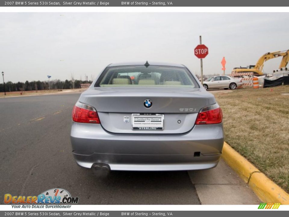 2007 BMW 5 Series 530i Sedan Silver Grey Metallic / Beige Photo #5