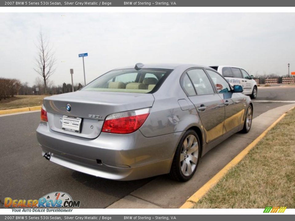 2007 BMW 5 Series 530i Sedan Silver Grey Metallic / Beige Photo #6