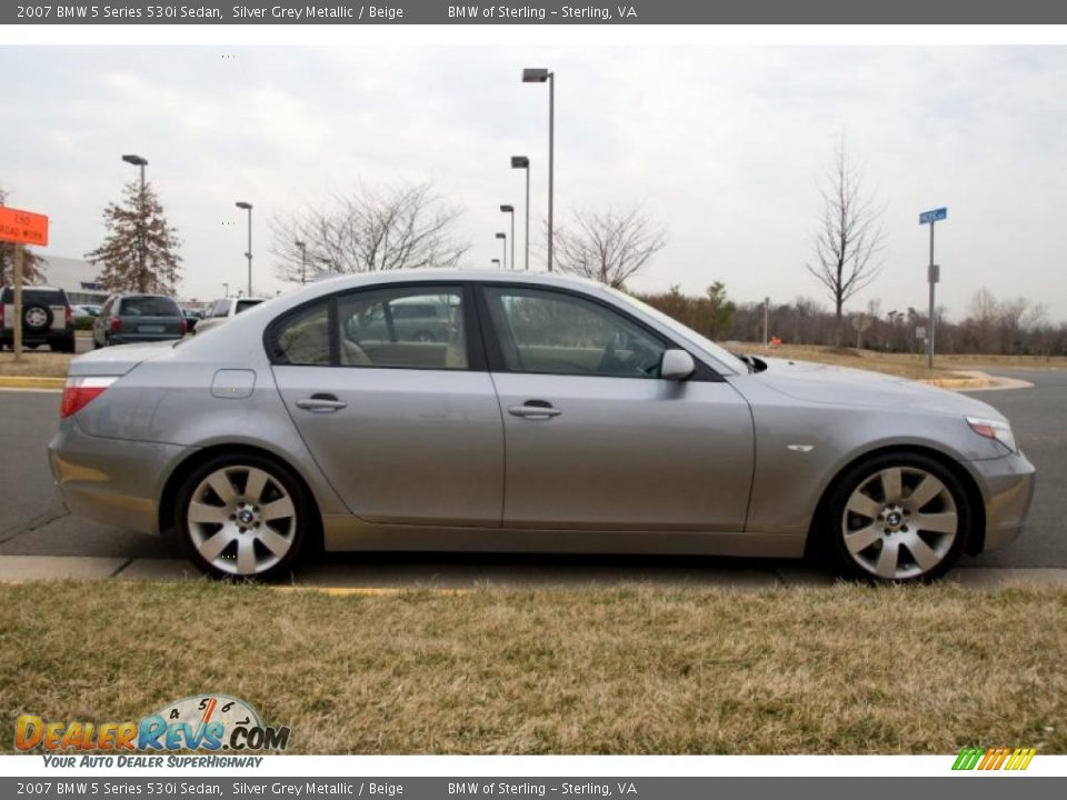 2007 BMW 5 Series 530i Sedan Silver Grey Metallic / Beige Photo #7