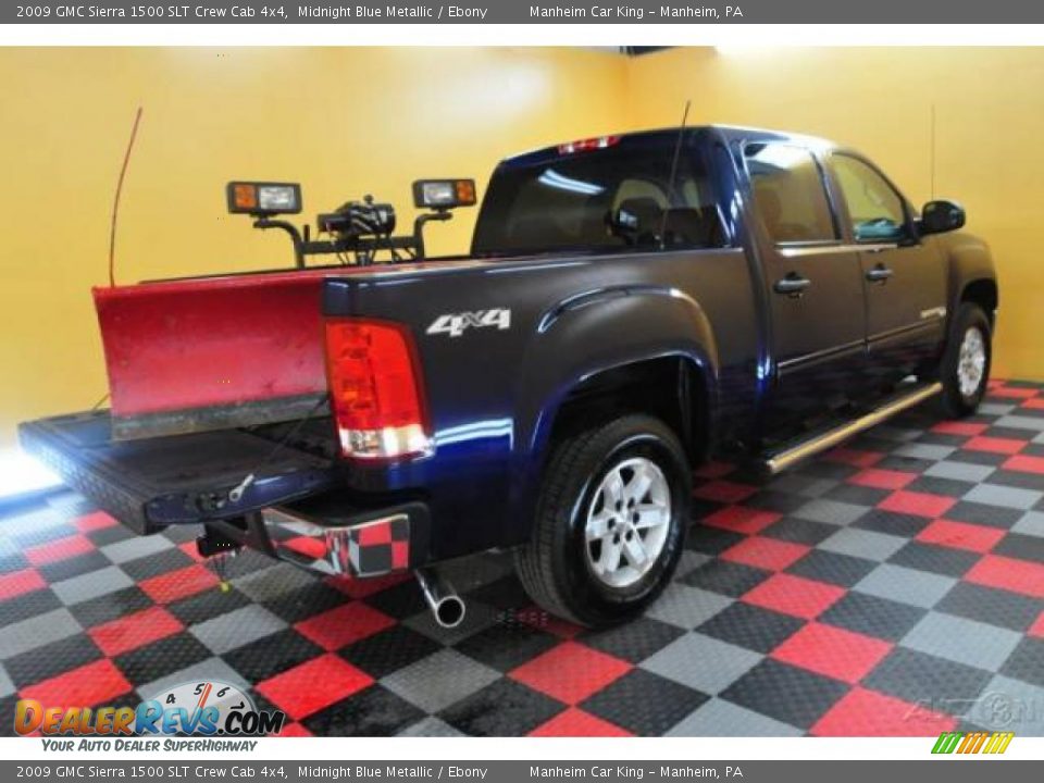 2009 GMC Sierra 1500 SLT Crew Cab 4x4 Midnight Blue Metallic / Ebony Photo #6