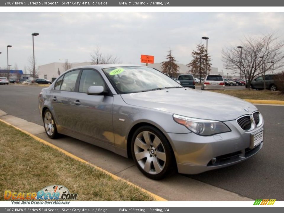 2007 BMW 5 Series 530i Sedan Silver Grey Metallic / Beige Photo #8