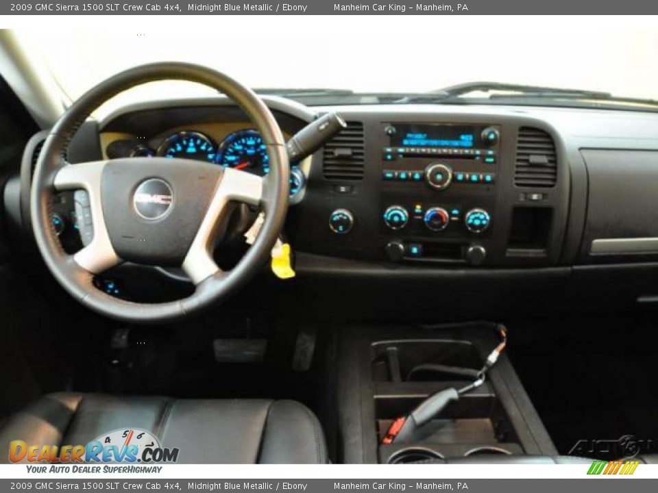 2009 GMC Sierra 1500 SLT Crew Cab 4x4 Midnight Blue Metallic / Ebony Photo #7