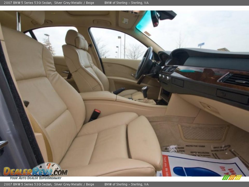 2007 BMW 5 Series 530i Sedan Silver Grey Metallic / Beige Photo #9